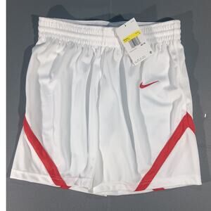 Nike Women’s Basketball Shorts S White Red CQ4357-109 NWT Dri-Fit Sport Gym